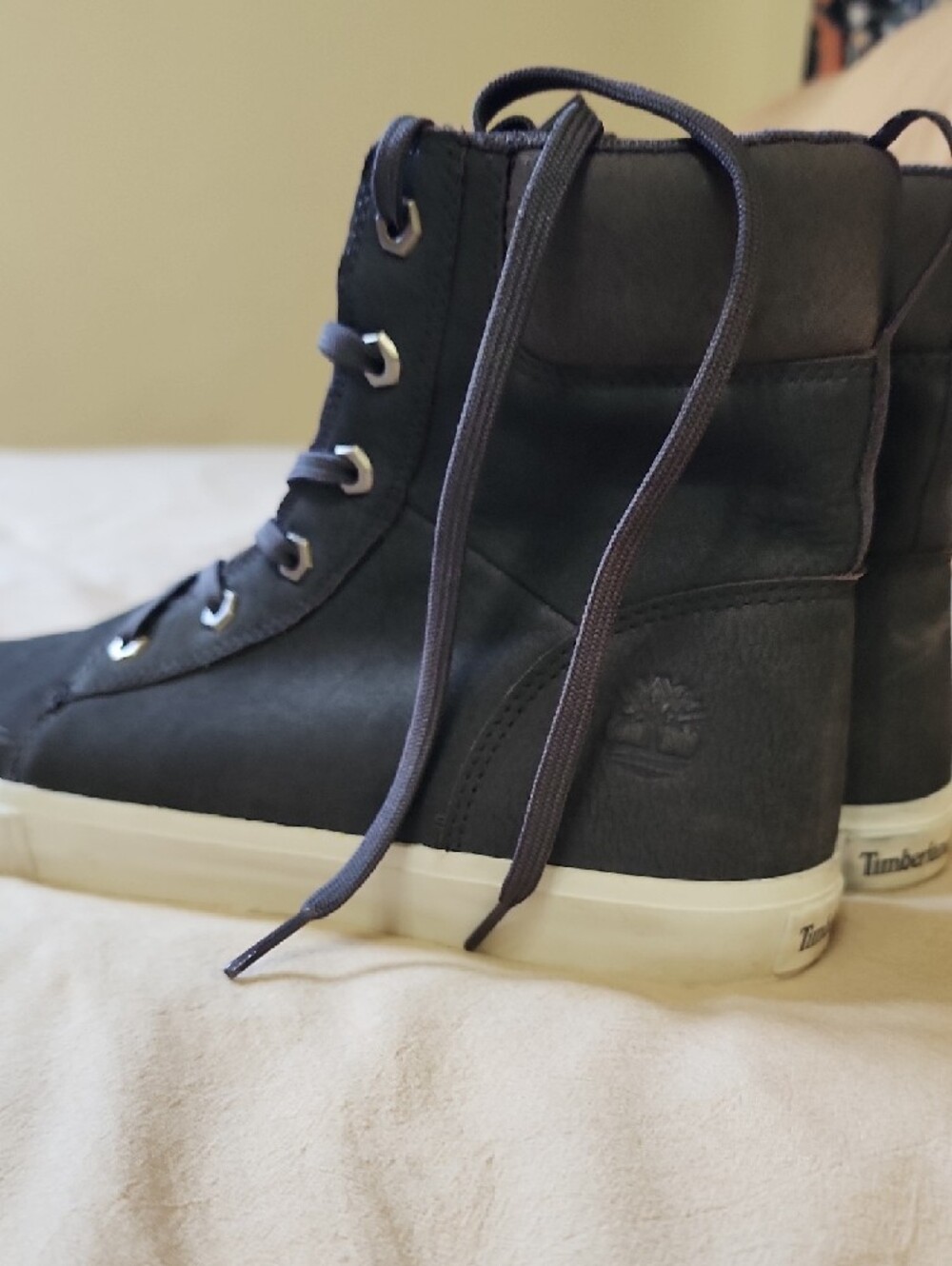 Timberland GRAY High-Top Sneaker with Cream Sole - Picture 4 of 7